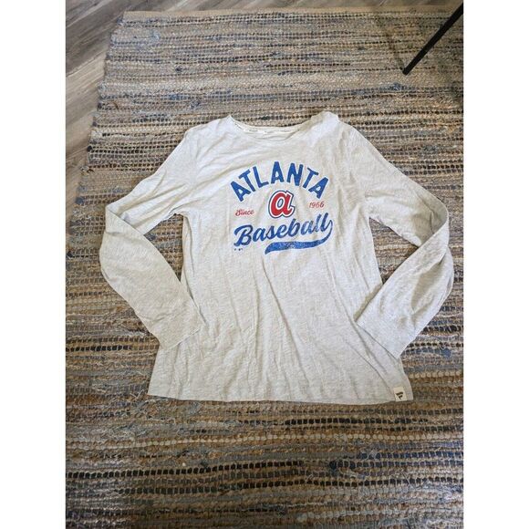 Atlanta Braves Baseball MLB Men's XL Gray L/S Spell Out Since 1966 Georgia Sport - Picture 2 of 7